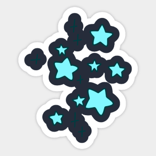 Blue Stars and Sparkles Sticker